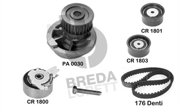 BREDA LORETT Veepump + hammasrihmakomplekt KPA0614A